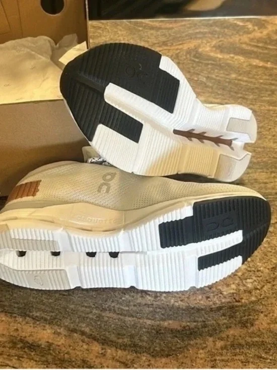 On Running Women's Sneakers in White and Brown - Picture 6 of 6